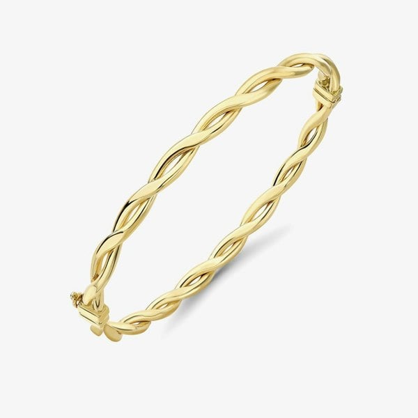 T. H. Baker 9ct Yellow Gold Contemporary Twisted Bangle 111225147594