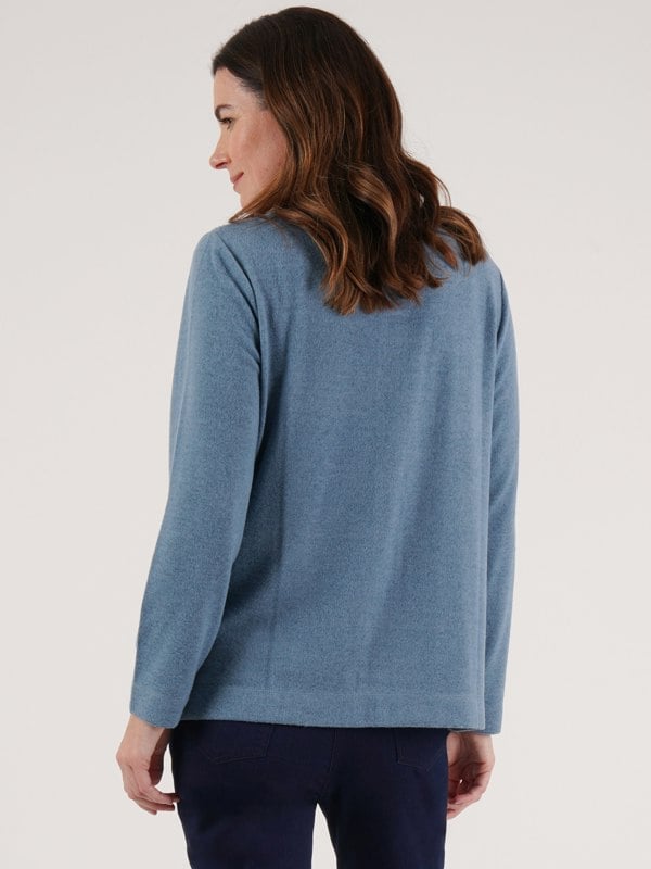 TIGI-Wear Chevron Rib Zip Cardigan