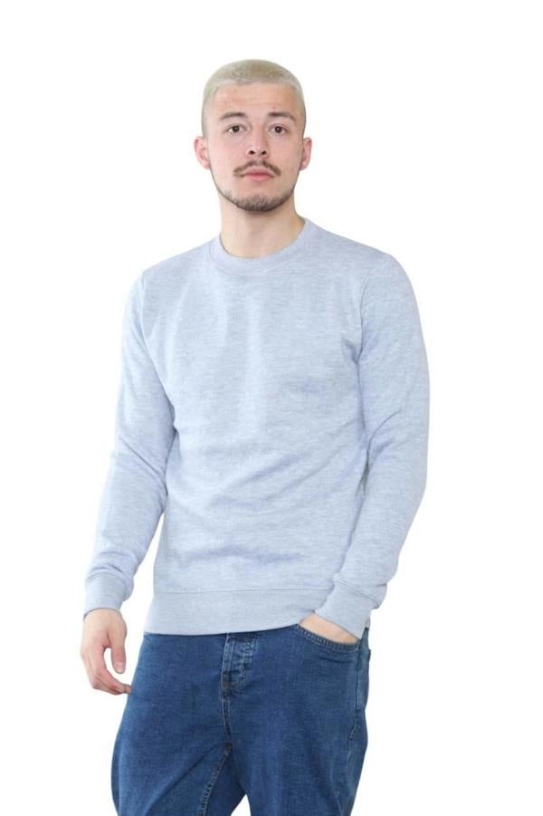 Men's Classic Light Grey Sweatshirt - Casual Comfort and Stylish Fit - S