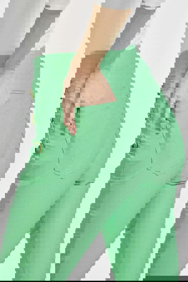 Mudflower Button Detailed Bengaline Stretch Trousers