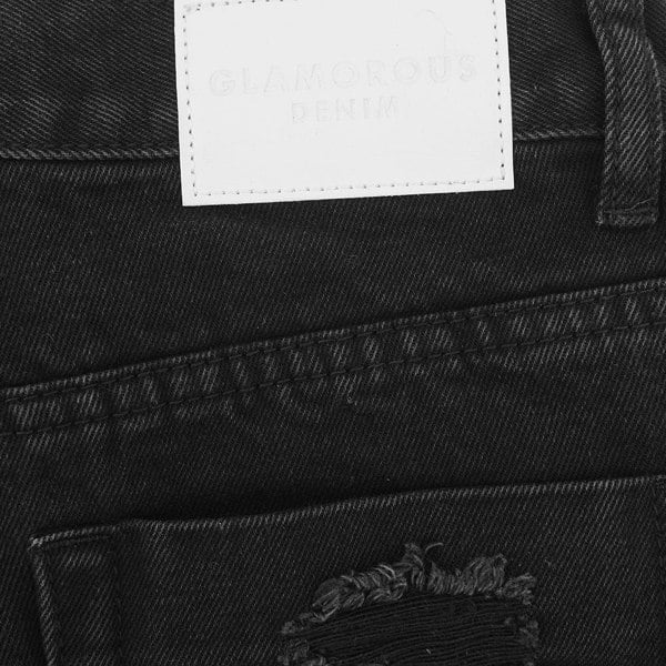 Glamorous Womens High Waisted Denim Shorts In Black