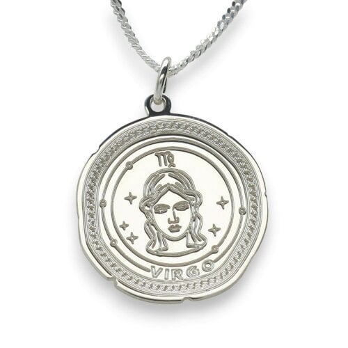 Christopher James of London Sterling Silver Zodiac Necklace Engraved Star Sign Pendant with Optional Engraving