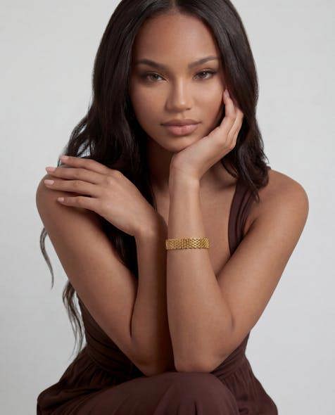 Elk & Bloom 14K Gold Thin Watch Chain Link Bracelet