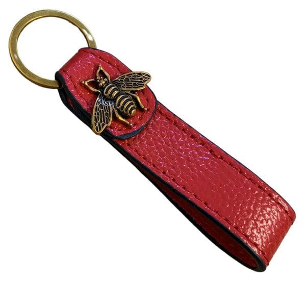 Love EMVY Leather Bee Keyring – Red