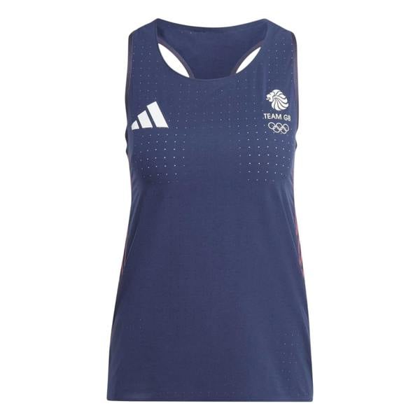 Adidas Womens/Ladies Adizero Team GB Running Tank Top - Legend Ink - 