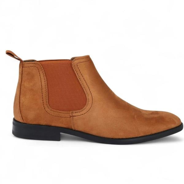 Dolcetto Men's Suede Chelsea Boots Real Leather Lined Slip-On