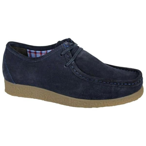 Roamers Mens Suede Apron Casual Shoes - Navy Blue