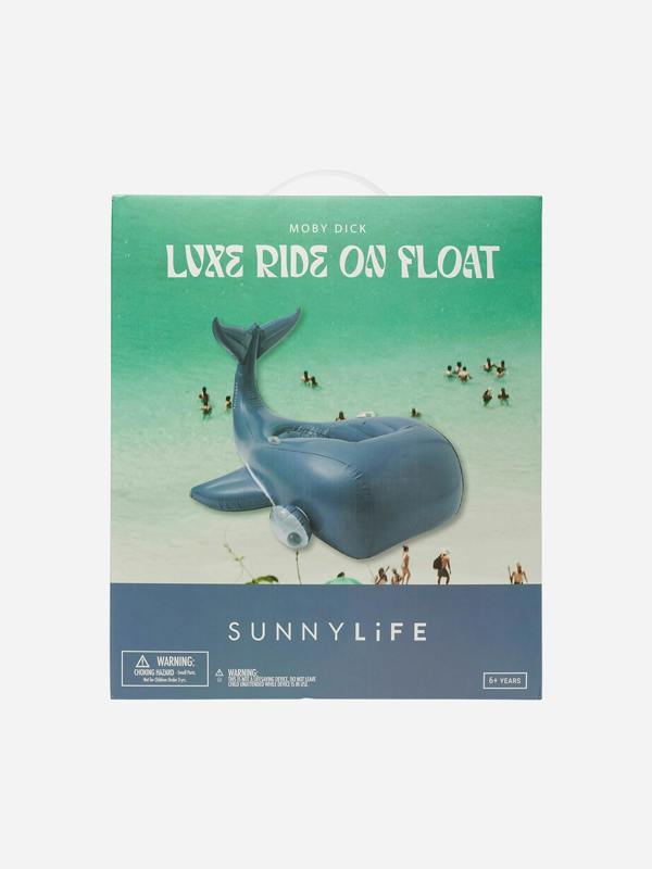 Sunnylife Kids Moby Dick Luxe Ride-On Float in Navy (142cm)