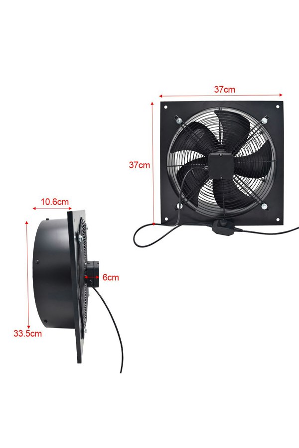 Living and Home Ventilation Wall-Mounted Exhaust Axial Fan 12-inch
