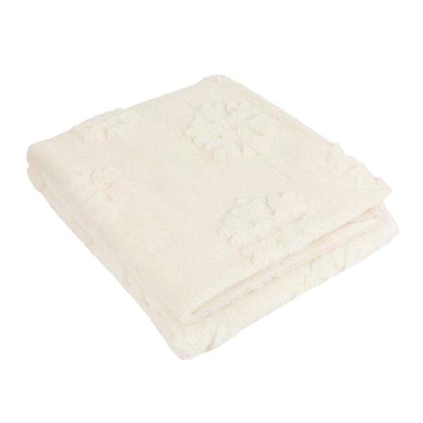 Furn Faux Fur Snowflake Throw - Snow White - 
