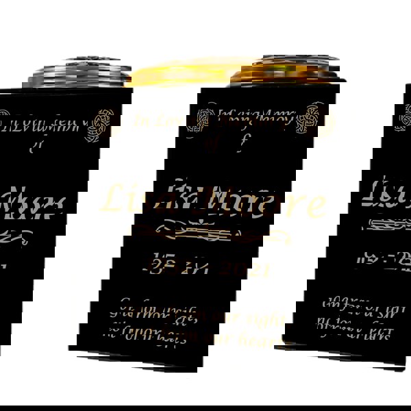 Memorials Direct Granite Memorial Vase- Solid Granite – Free Personalised Gold Engraving, Celtic knot 2 – Includes Metal Flower Pot Insert