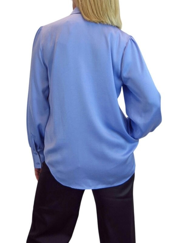Paulo Due Women's Satin Blouse Ladies Long Sleeve Button Through Shirt