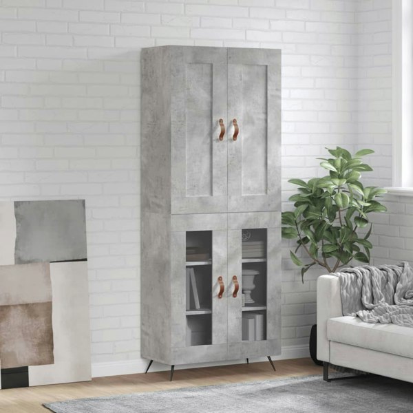 Berkfield Highboard Concrete Grey 69.5x34x180 cm Engineered Wood