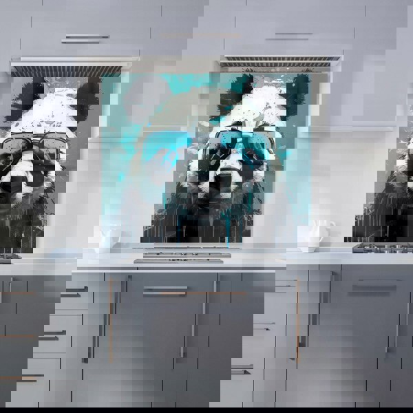 Warren Reed - Designer Panda With Blue Glasses Splashart Kitchen Splashback