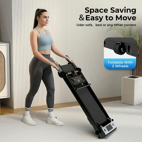 Centra Folding Treadmill Running Machine 4 in 1 Walking Pad Bluetooth LED Remote