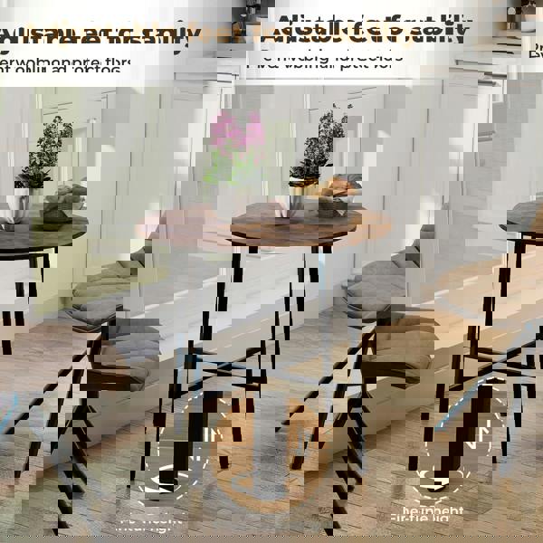 Levede Dining Table Round Kitchen 4 Person Coffee Restaurant Metal Base 80cm