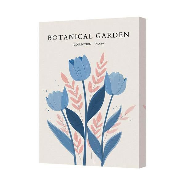 Benjamin Tate Design Botanical Garden Canvas Art Print No 97 Blue Floral Design