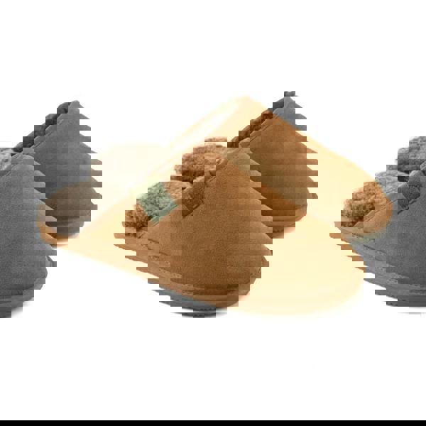 Eastern Counties Leather Mens Tipped Sheepskin Slippers - Chestnut