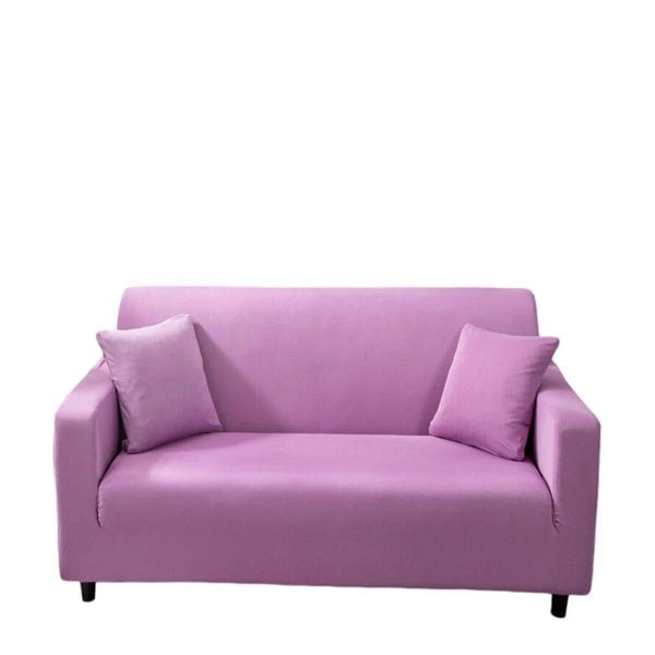 Anyhouz Anyseat 3 Seater Sofa Cover Plain Light Purple Style and Protection For Living Room Sofa Chair Elastic Stretchable Slipcover