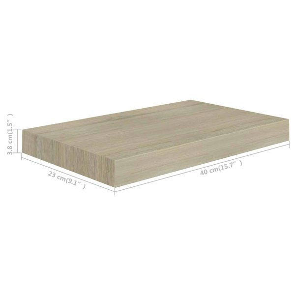 Berkfield Floating Wall Shelves 2 pcs Oak 40x23x3.8 cm MDF
