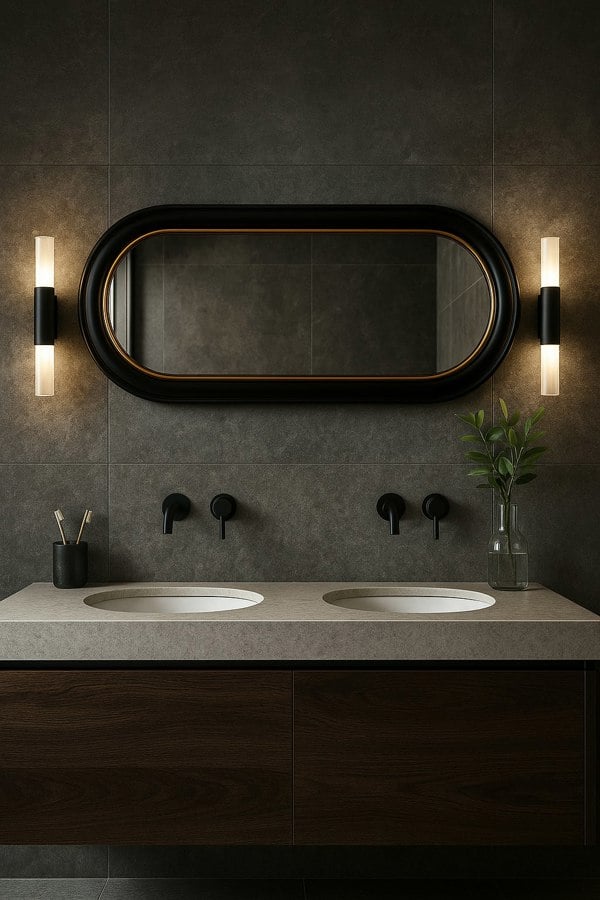Exceptional Art Pill Mirror - Black and Gold