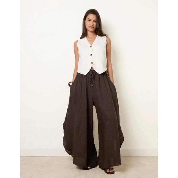 Blue Vanilla Extreme Wide Leg Linen Trousers