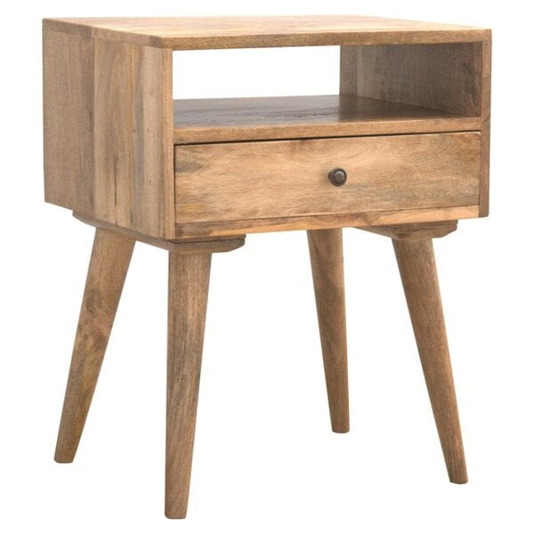 Wyld Haus Modica Rustic Mango Wood Bedside Table with Open Slot