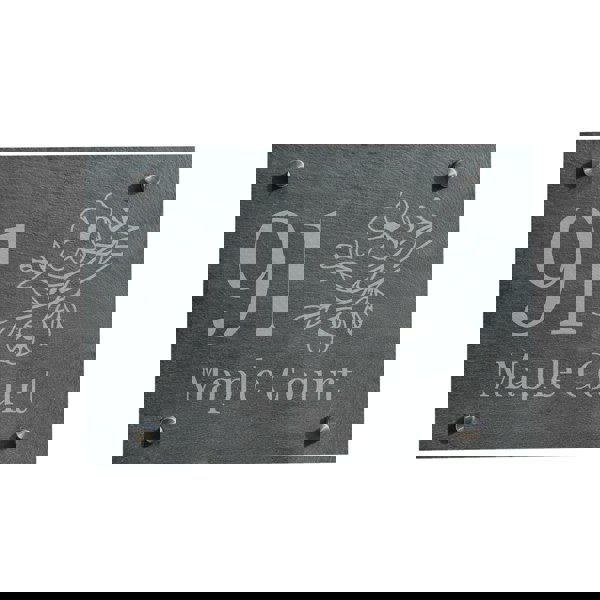 Personalised Memento Company Personalised Floral Slate House Sign