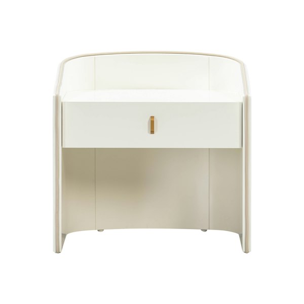 Furniture Edit Collins Cream Lacquer Nightstand