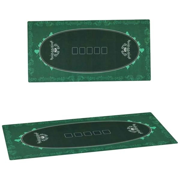Green 12-player poker table mat with felt surface, oval betting area and chip icons