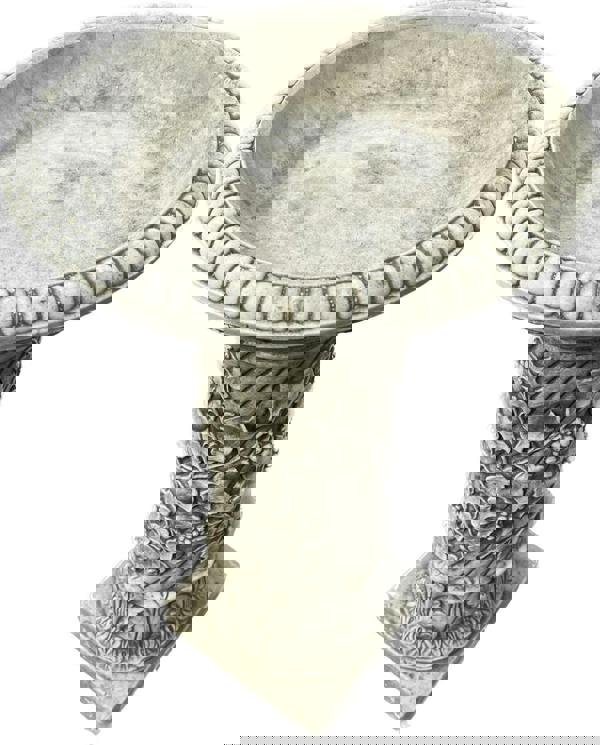 Large Stone Cast 'Bacchus' Design Birdbath