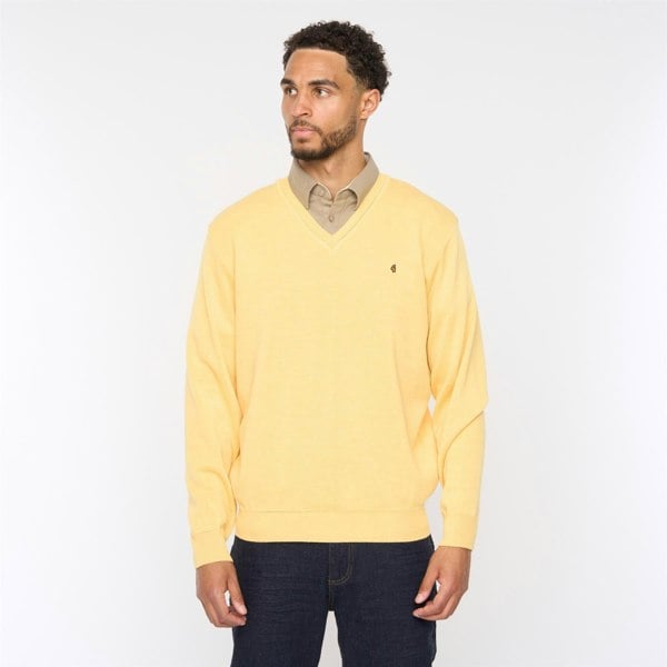 Gabicci G54K01 Mens Plain Vee Kneck Knit Gabicci Classic - PINEAPPLE