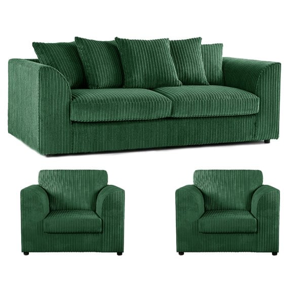 Furnishings For Less Luxor Full Jumbo Cord 3 Seater and 2 x Armchairs - Scatter Back