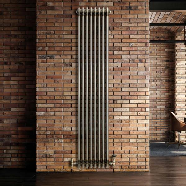 Monstershop Traditional 3 Column Radiator - 1800 x 380mm - Raw Metal