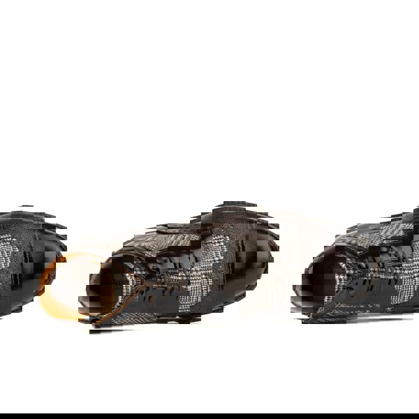 Embassy London Charles - Brown Check - Men's toe cap dressy leather boot in leather and textile