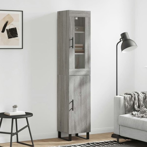 Berkfield Highboard Grey Sonoma 34.5x34x180 cm Engineered Wood