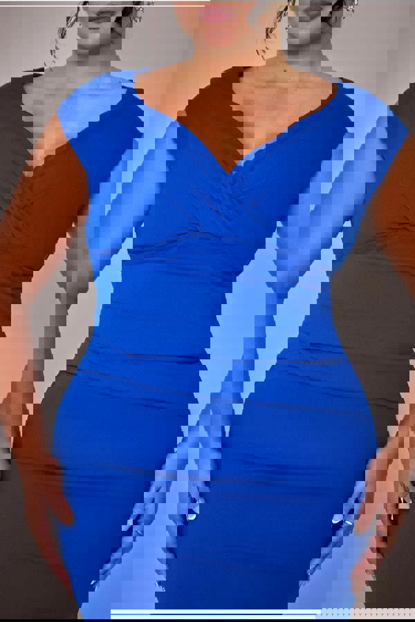 Bardot Pleated Maxi Dress - Royalblue DR1092SCPLUS