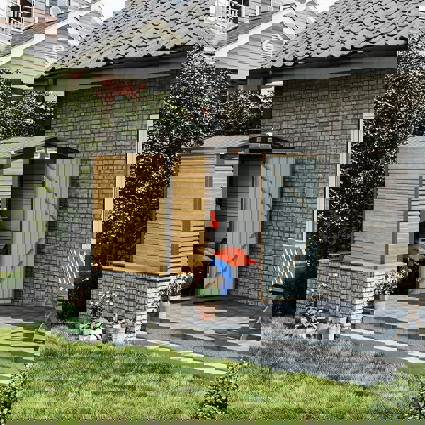 Outdoor Galvanized Steel Tawny Storage Shed Living and Home