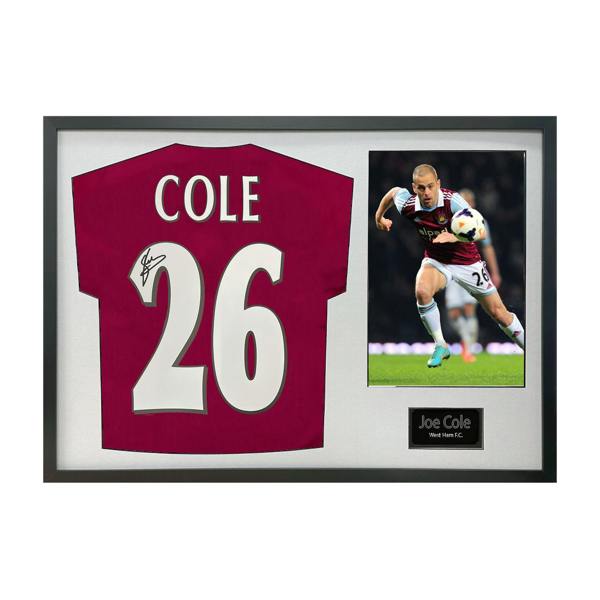 Joe Cole Signed West Ham Shirt Classic Frame