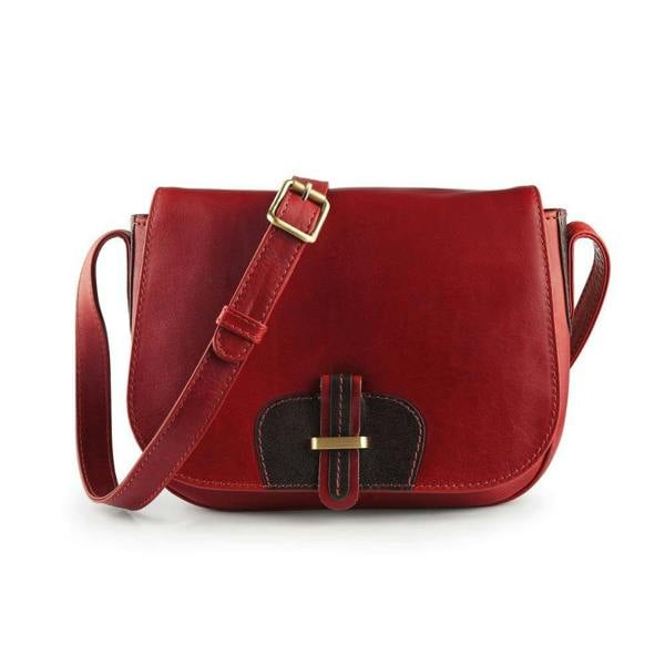 Front view of Bordeaux Leather Shoulder bag