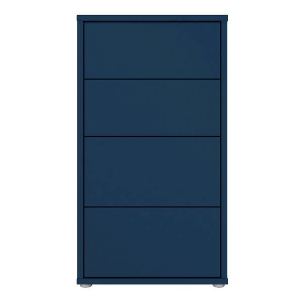 Alice Springs Tall 4 Drawer Chest with Push-to-Open Drawers in Night Blue