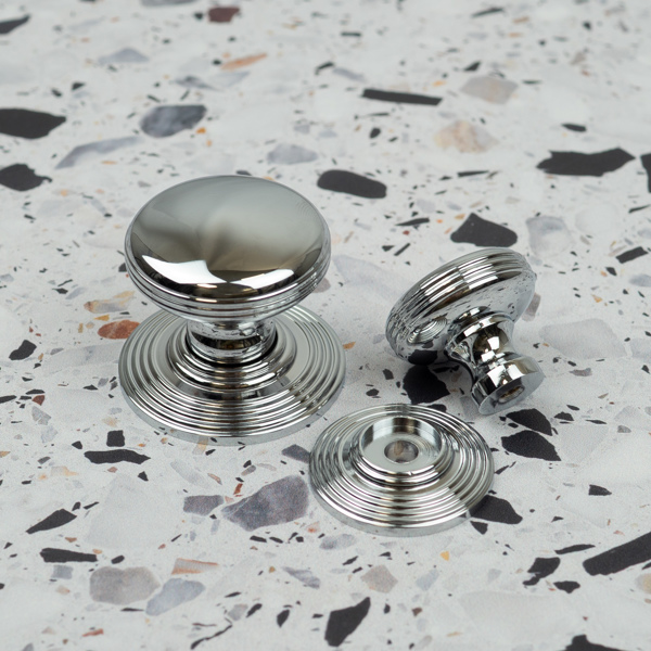 Handle & Home Polished Chrome Layered Round Cabinet Knobs