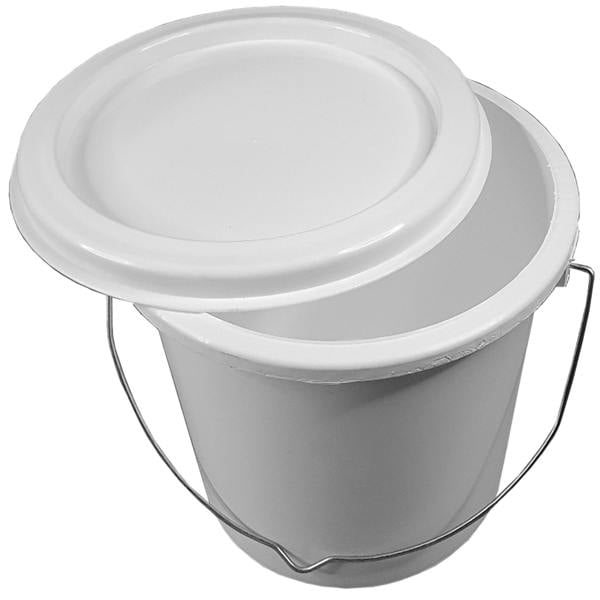 Ketoplastics Plastic Paint Kettle Container with Metal Handle and Lid Empty Pots for Paint or Paste 2.5 Litre - 5 Pack