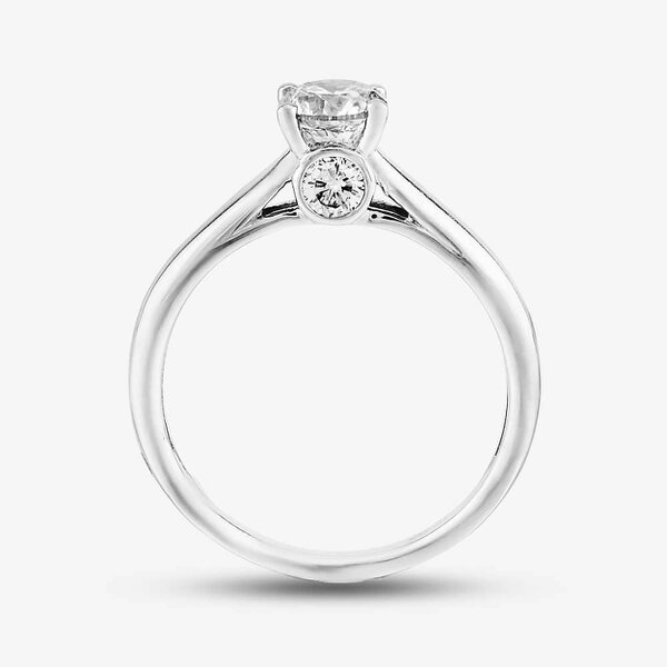 T. H. Baker 18ct White Gold 1.00ct Diamond Bridge Accent Solitaire Ring TH011992R