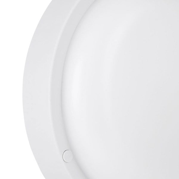 EGLO Basic Boschetto-E Round White Plastic Eco-Friendly Outdoor Wall/Ceiling Light, (D) 17cm