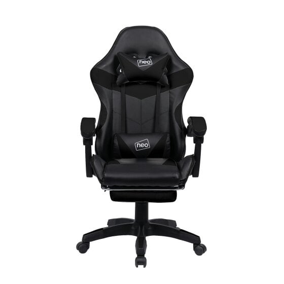 Neo Black PU Leather Gaming Chair with Footrest