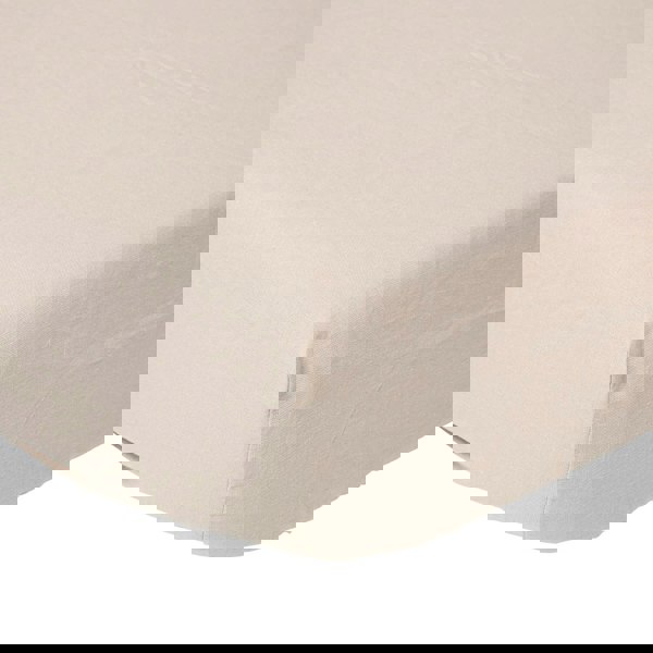 HOMESCAPES French Flax Linen Fitted Sheet – 46 cm Extra Deep