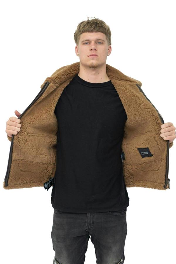 Infinity Leather Mens Antique B3 Sheepskin Jacket-Aviles