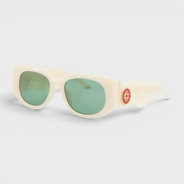 Casablanca Acetate Metal Oval Wave Cream Gold Green