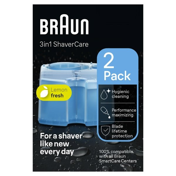 Braun 3in1 ShaverCare SmartCare Center Refill Cartridges, Hygienic Cleaning, 2 Pack